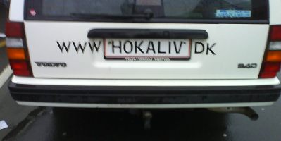 webadresse på bilen