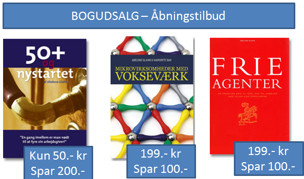 bogudsalg i Amediashoppen Bogudsalg: 50+ og nystartet - frie agenter - mikrovirksomheder med vokseværk - åbningstilbud for Amediashoppen!